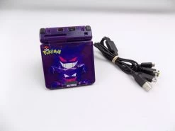 Brand New Gameboy Advance GBA SP Pokemon Gengar Purple IPS Screen Handheld Console + Charger